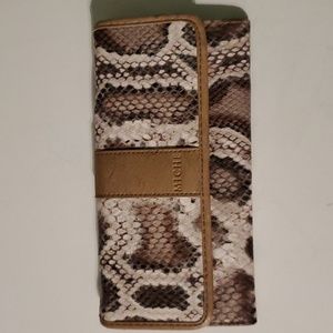 Miche snakeskin texture print yan & grey full size wallet